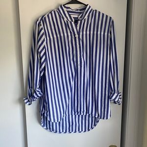 J. Crew striped poplin popover top, size 8